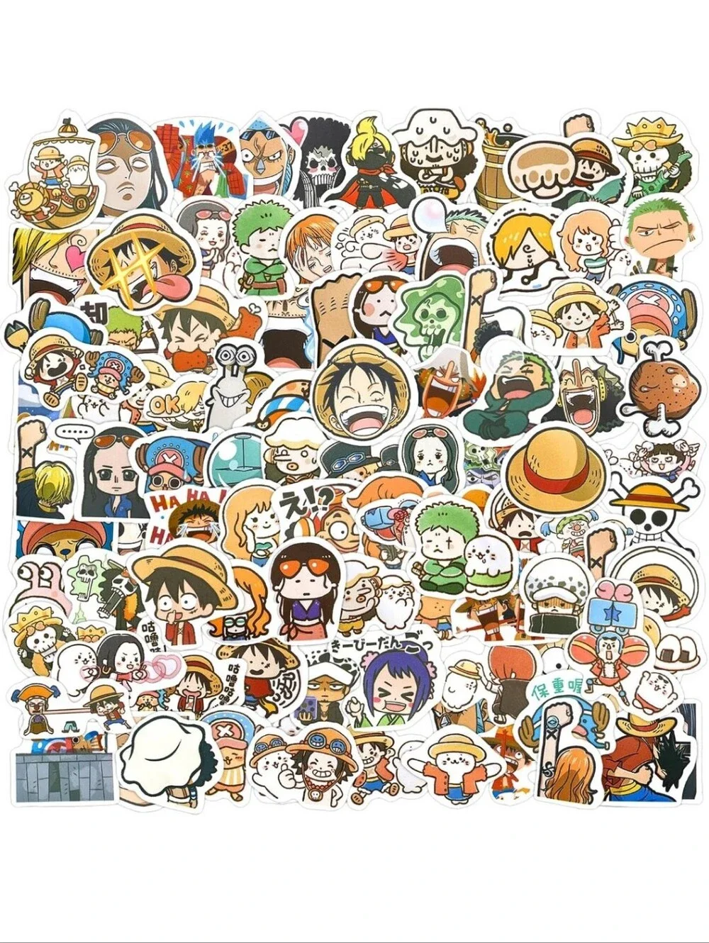 Anime Character Sticker Pack - Colorful Mixed Cartoon Designs